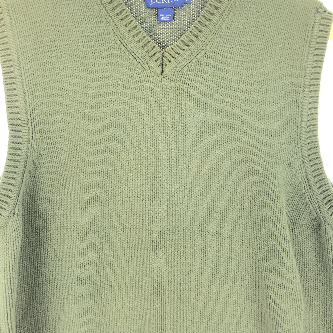 90'S J.Crew V-neck cotton knit vest, men's XL, vintage /eaa444626