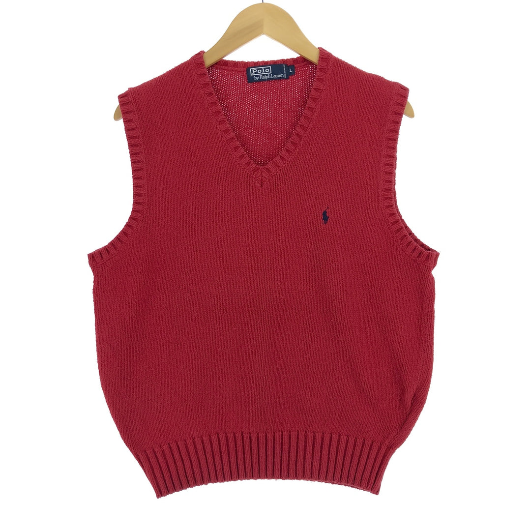 Ralph Lauren POLO by Ralph Lauren V-neck cotton knit vest, men's L /eaa444627