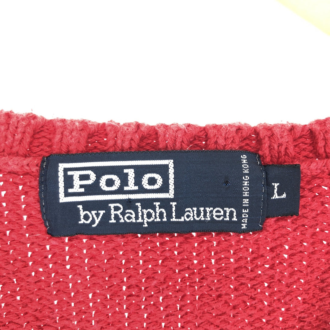 Ralph Lauren POLO by Ralph Lauren V-neck cotton knit vest, men's L /eaa444627