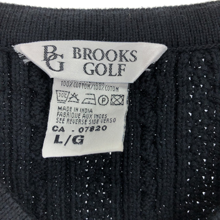 BROOKS GOLF V-neck cotton knit vest, men's L /eaa444629