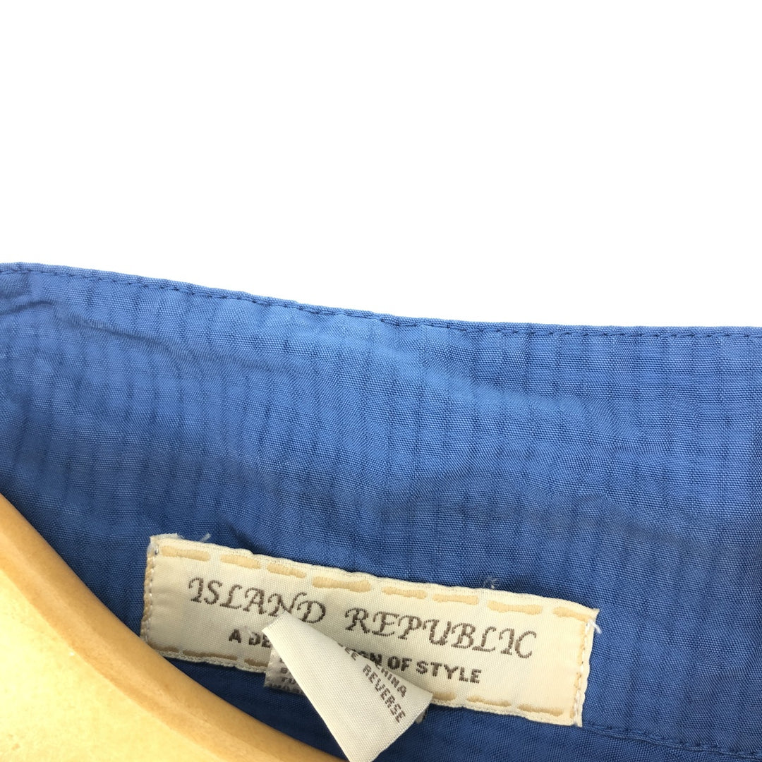 ISLAND REPUBLIC Short Sleeve Open Collar Rayon Shirt Men's L /eaa444656