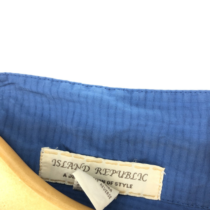 ISLAND REPUBLIC Short Sleeve Open Collar Rayon Shirt Men's L /eaa444656
