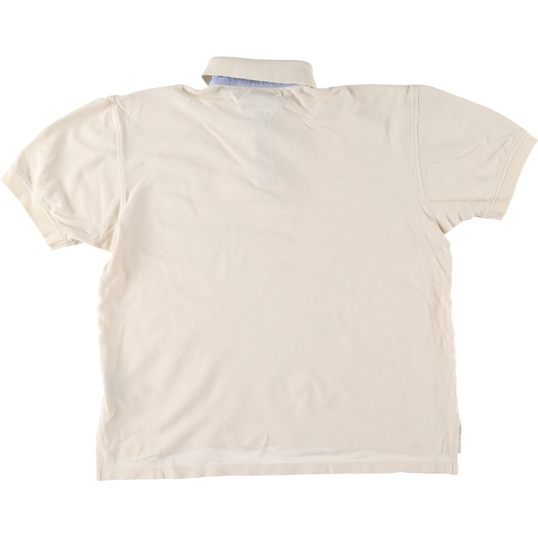 Tommy Hilfiger short sleeve polo shirt for men, size M cotton white type Vintage Second Hand