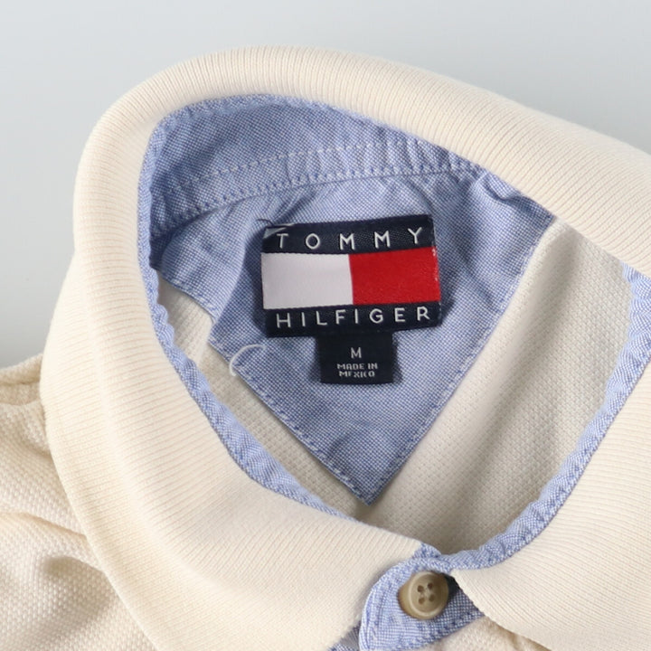 Tommy Hilfiger short sleeve polo shirt for men, size M cotton white type Vintage Second Hand