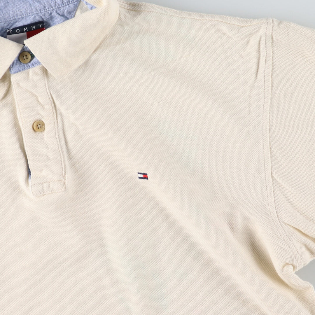Tommy Hilfiger short sleeve polo shirt for men, size M cotton white type Vintage Second Hand