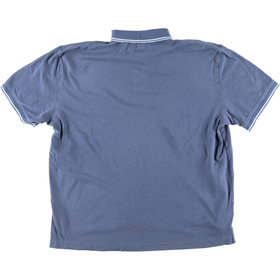 Tommy Hilfiger short sleeve polo shirt for men, XXL cotton navy blue type Vintage Second Hand