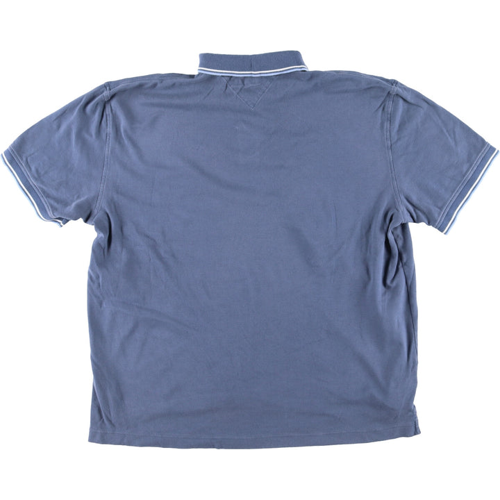 Tommy Hilfiger short sleeve polo shirt for men, XXL cotton navy blue type Vintage Second Hand