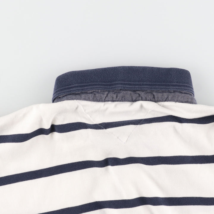 Tommy Hilfiger Short Sleeve Striped Polo Shirt Men's XL cotton white type Vintage Second Hand