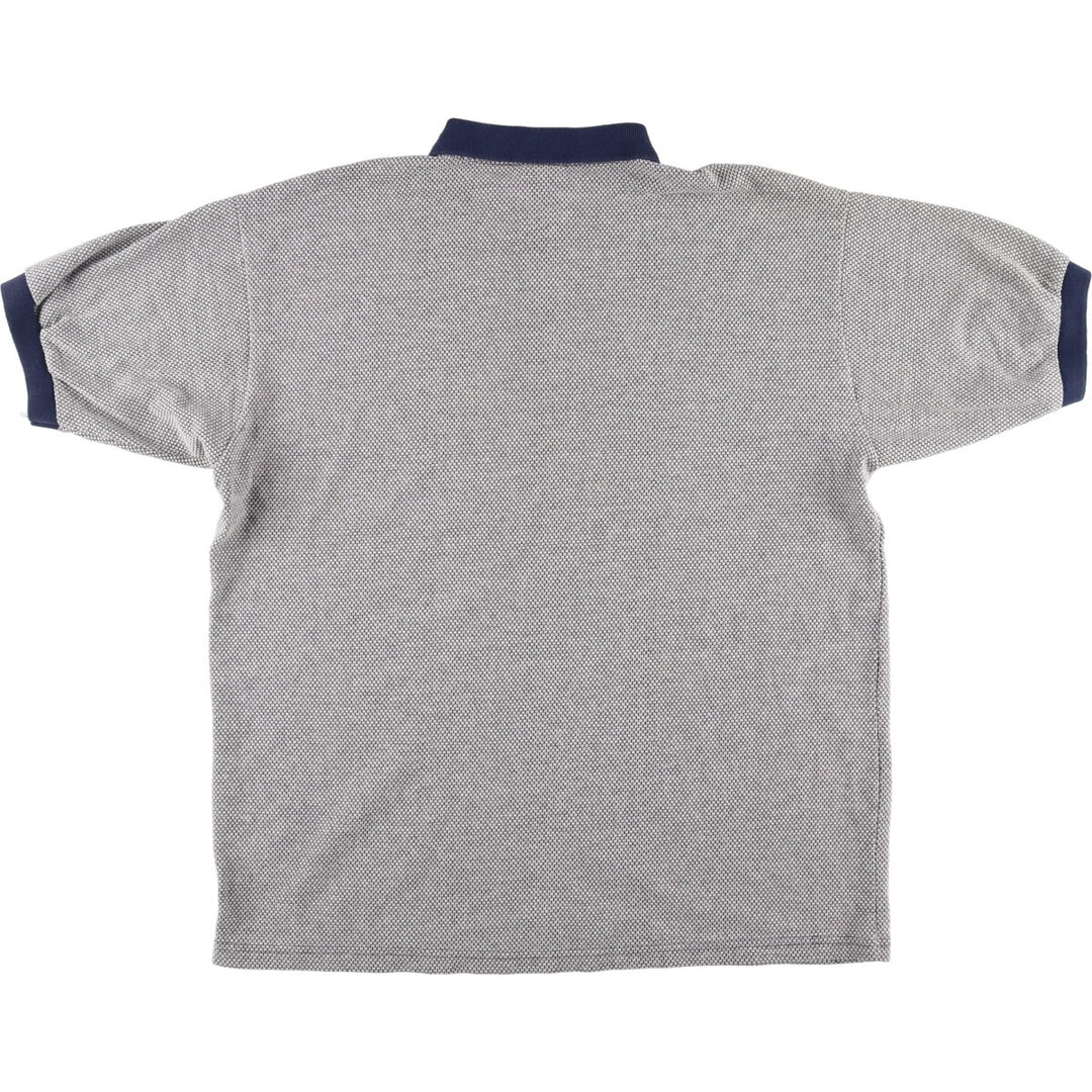 TRUE FAN Short Sleeve Polo Shirt Men's L cotton gray type Vintage Second Hand