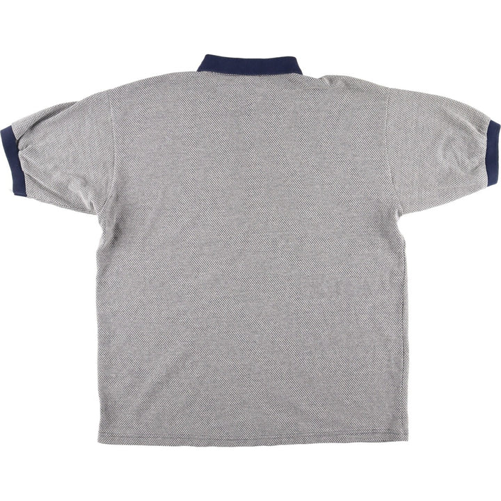 TRUE FAN Short Sleeve Polo Shirt Men's L cotton gray type Vintage Second Hand