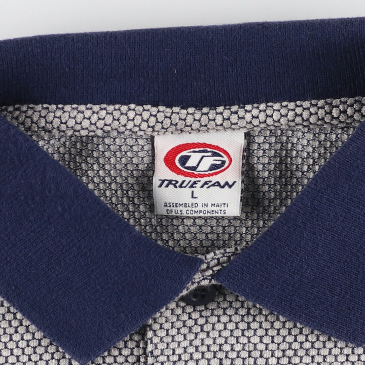 TRUE FAN Short Sleeve Polo Shirt Men's L cotton gray type Vintage Second Hand
