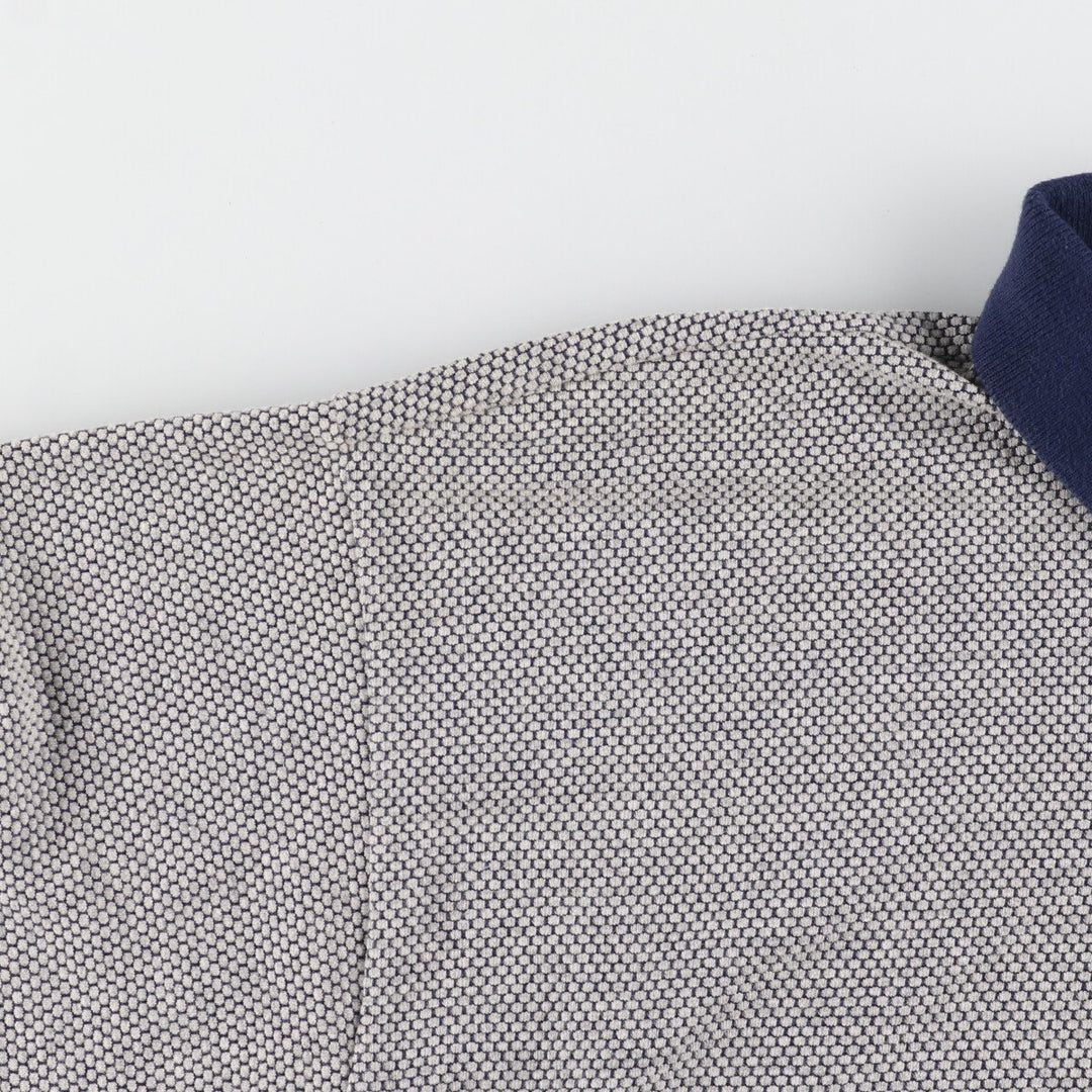 TRUE FAN Short Sleeve Polo Shirt Men's L cotton gray type Vintage Second Hand