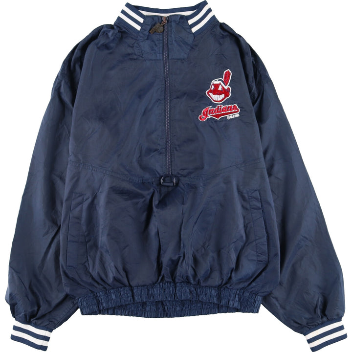 90'S PRO PLAYER MLB Cleveland Indians Half Zip Nylon Pullover Men's Medium Vintage /eaa444898