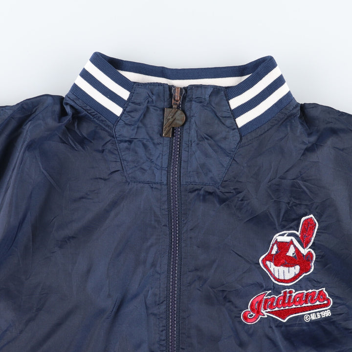 90'S PRO PLAYER MLB Cleveland Indians Half Zip Nylon Pullover Men's Medium Vintage /eaa444898