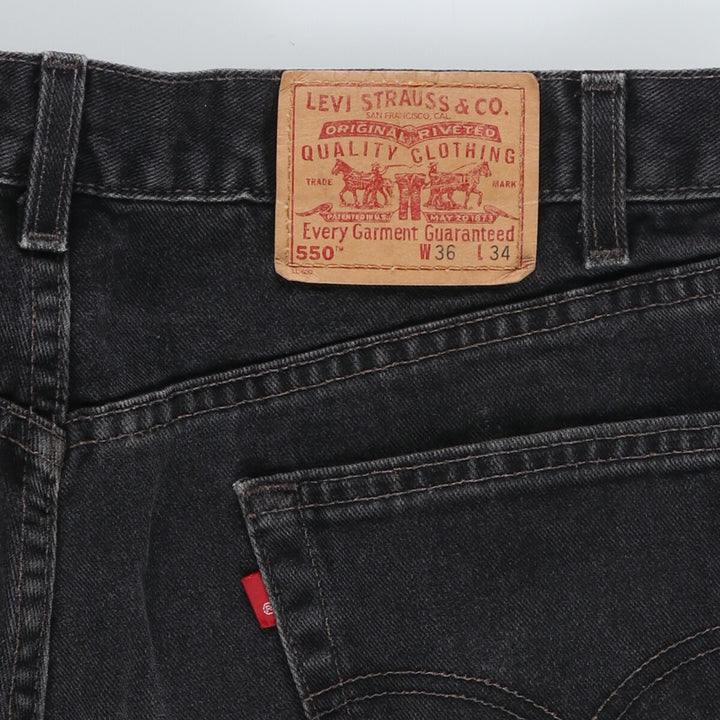 00'S Levi's 550 Relaxed Fit Black Denim Tapered Denim Pants Made in USA Men's w35 /eaa444949