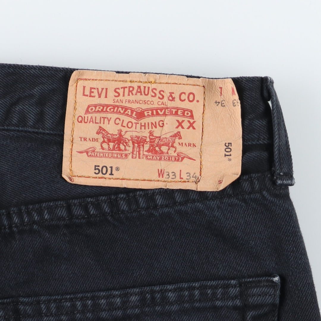 Levi's 501 post-dyed black denim straight denim pants for men w34 / eaa444962