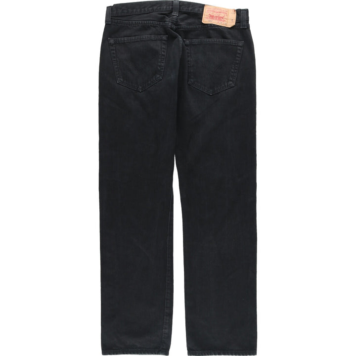 Levi's Levi's 501 STRAIGHT LEG BUTTON-FLY dyed black denim straight denim pants men's w35 /eaa444963