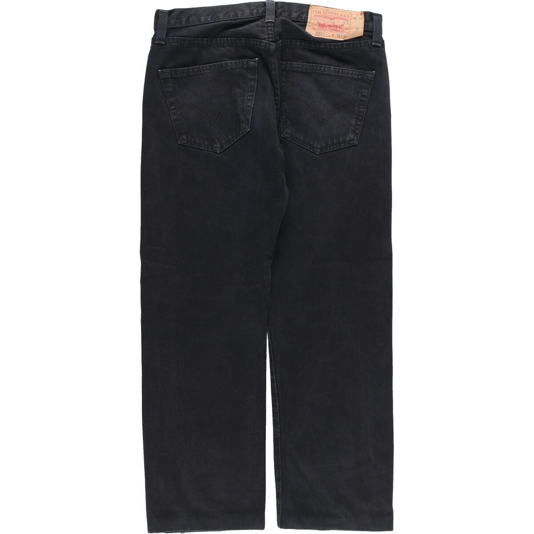 Levi's Levi's 501 STRAIGHT LEG BUTTON-FLY dyed black denim straight denim pants men's w32 /eaa444964