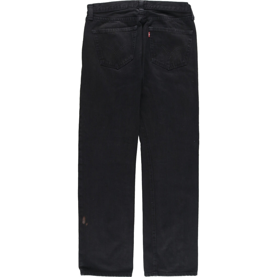 Levi's Levi's 501 STRAIGHT LEG BUTTON-FLY dyed black denim straight denim pants men's w32 /eaa444965