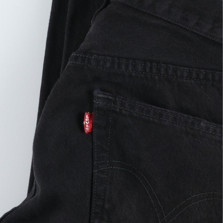 Levi's Levi's 501 STRAIGHT LEG BUTTON-FLY dyed black denim straight denim pants men's w32 /eaa444965