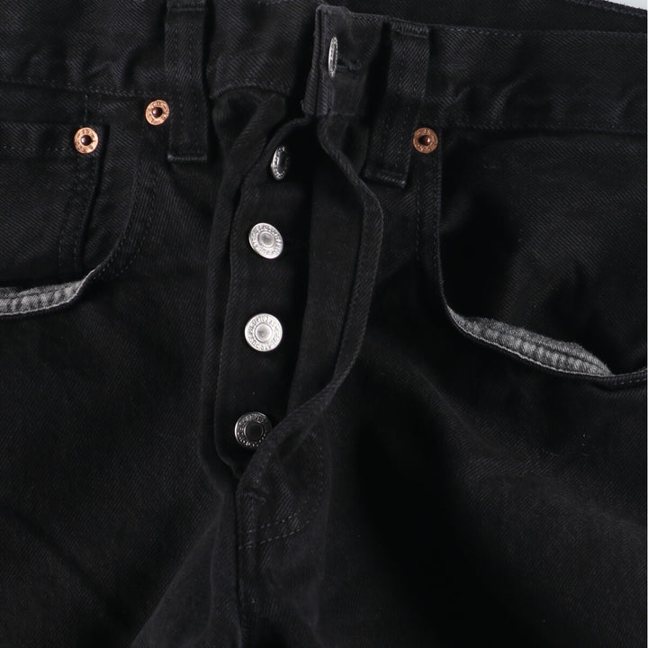 Levi's Levi's 501 STRAIGHT LEG BUTTON-FLY dyed black denim straight denim pants men's w32 /eaa444965