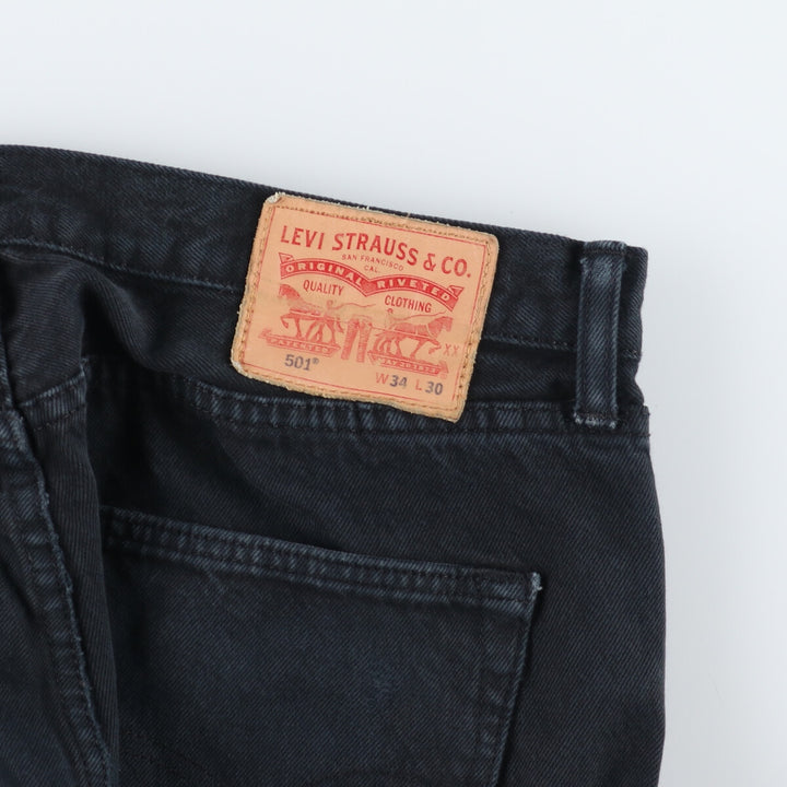 Levi's 501 dyed black denim straight denim pants for men w35 /eaa444966