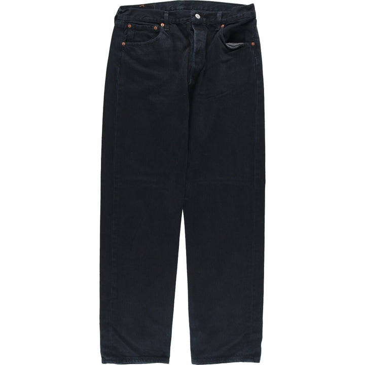 Levi's 501 Euro model, piece dyed, black denim, straight denim pants, made in England, men's w34 / eaa444970