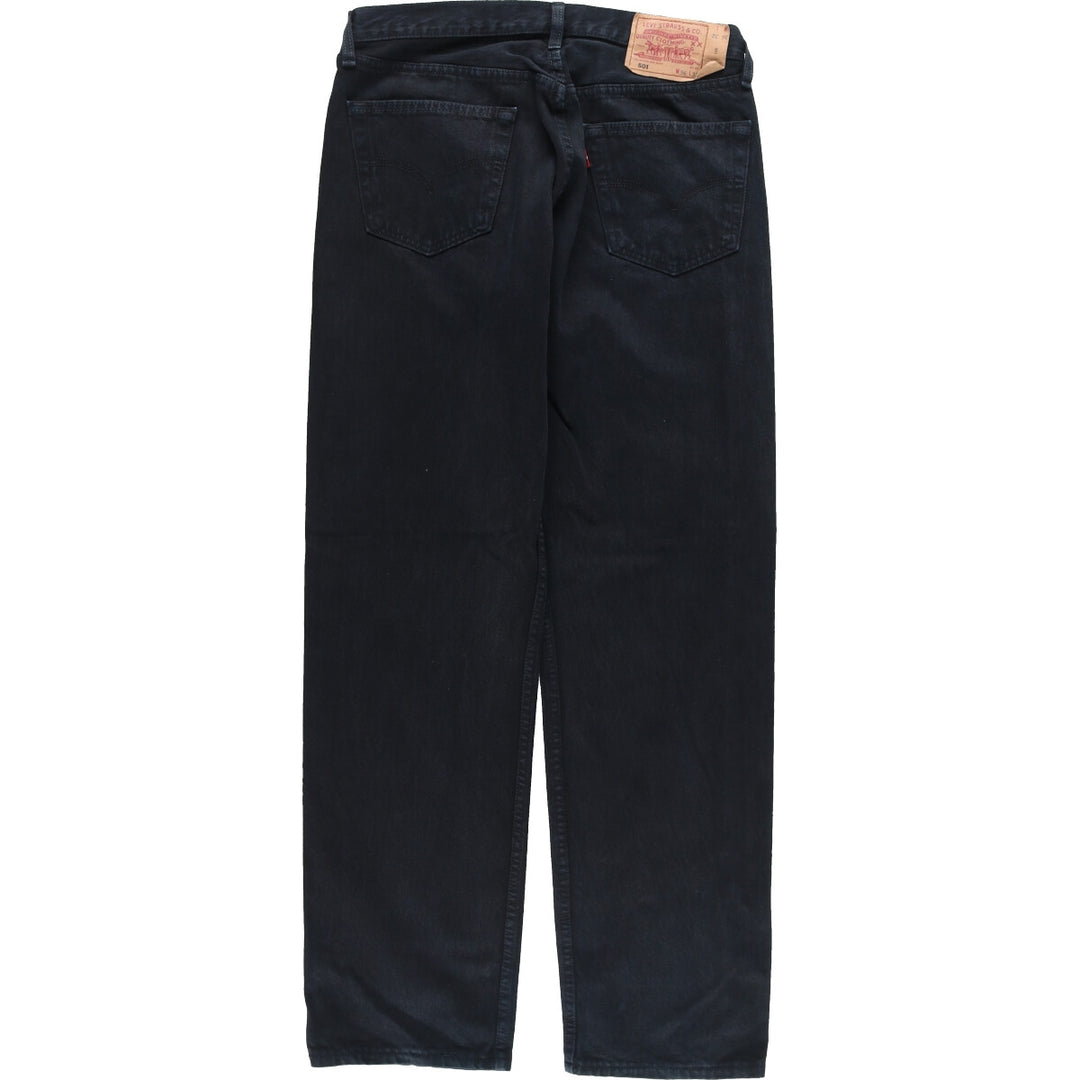 Levi's 501 Euro model, piece dyed, black denim, straight denim pants, made in England, men's w34 / eaa444970