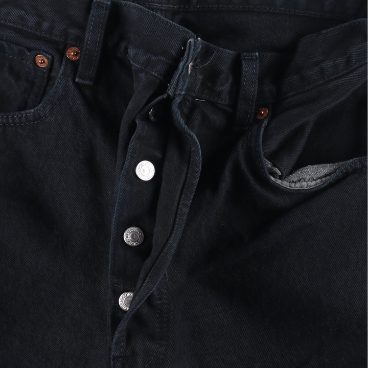 Levi's 501 Euro model, piece dyed, black denim, straight denim pants, made in England, men's w34 / eaa444970