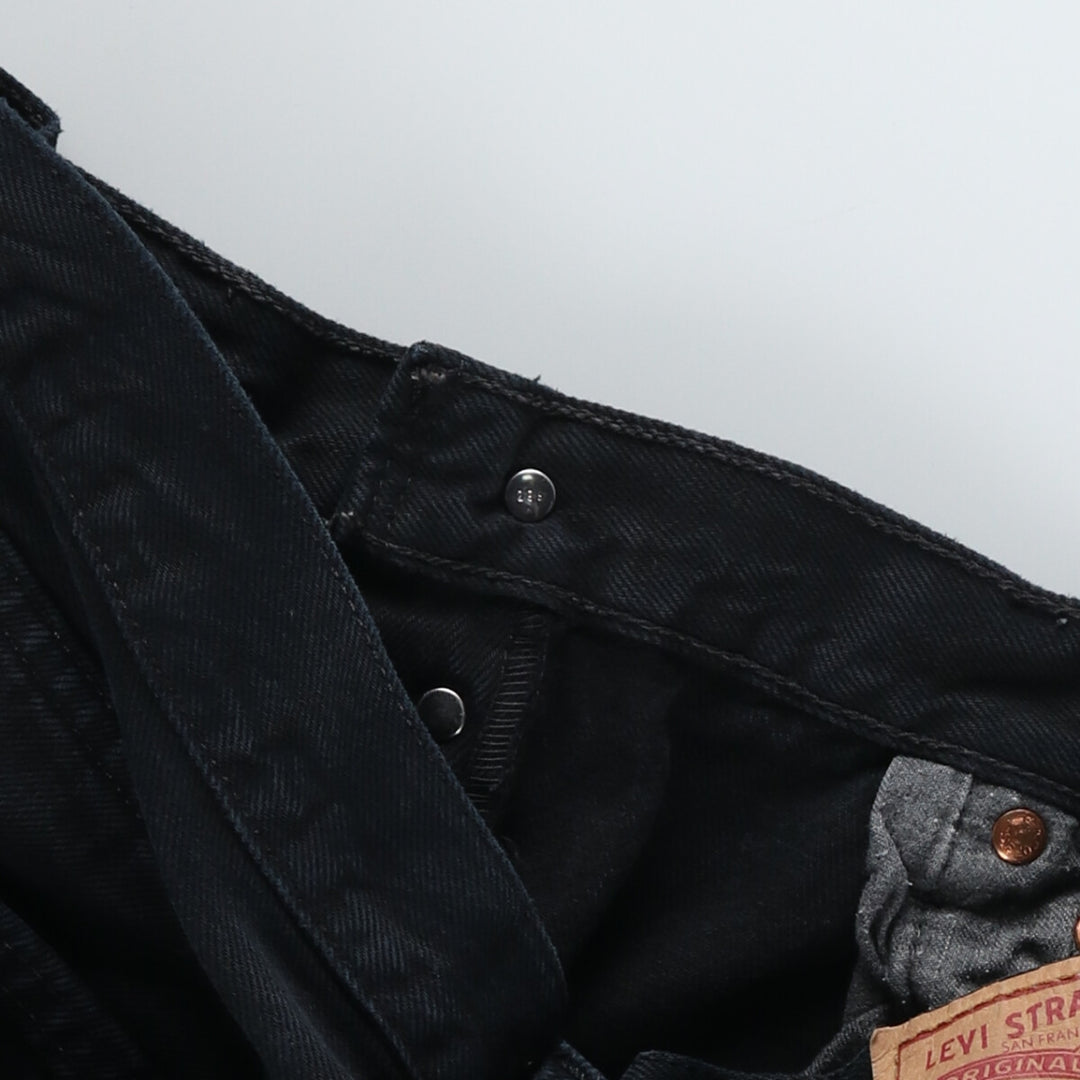 Levi's 501 Euro model, piece dyed, black denim, straight denim pants, made in England, men's w34 / eaa444970