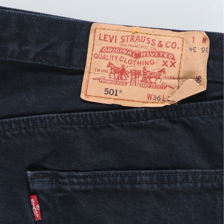 Levi's 501 post-dyed black denim straight denim pants for men w36/eaa444972