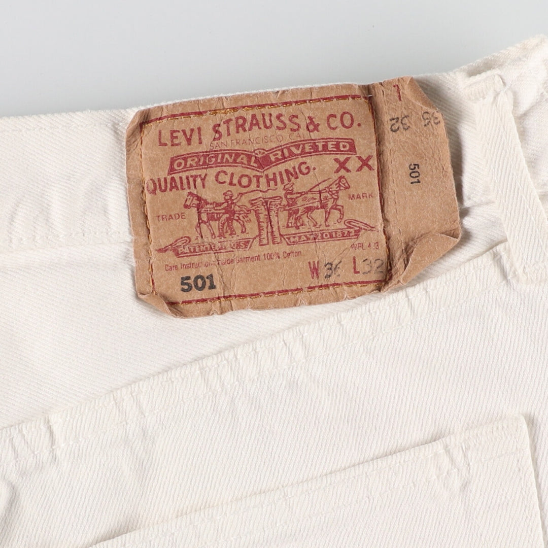 Levi's 501 White Denim Straight Denim Pants Men's W37 / eaa444988