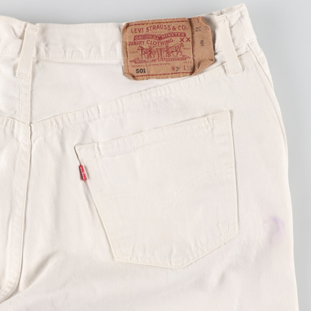 Levi's 501 White Denim Straight Denim Pants Men's W37 / eaa444988