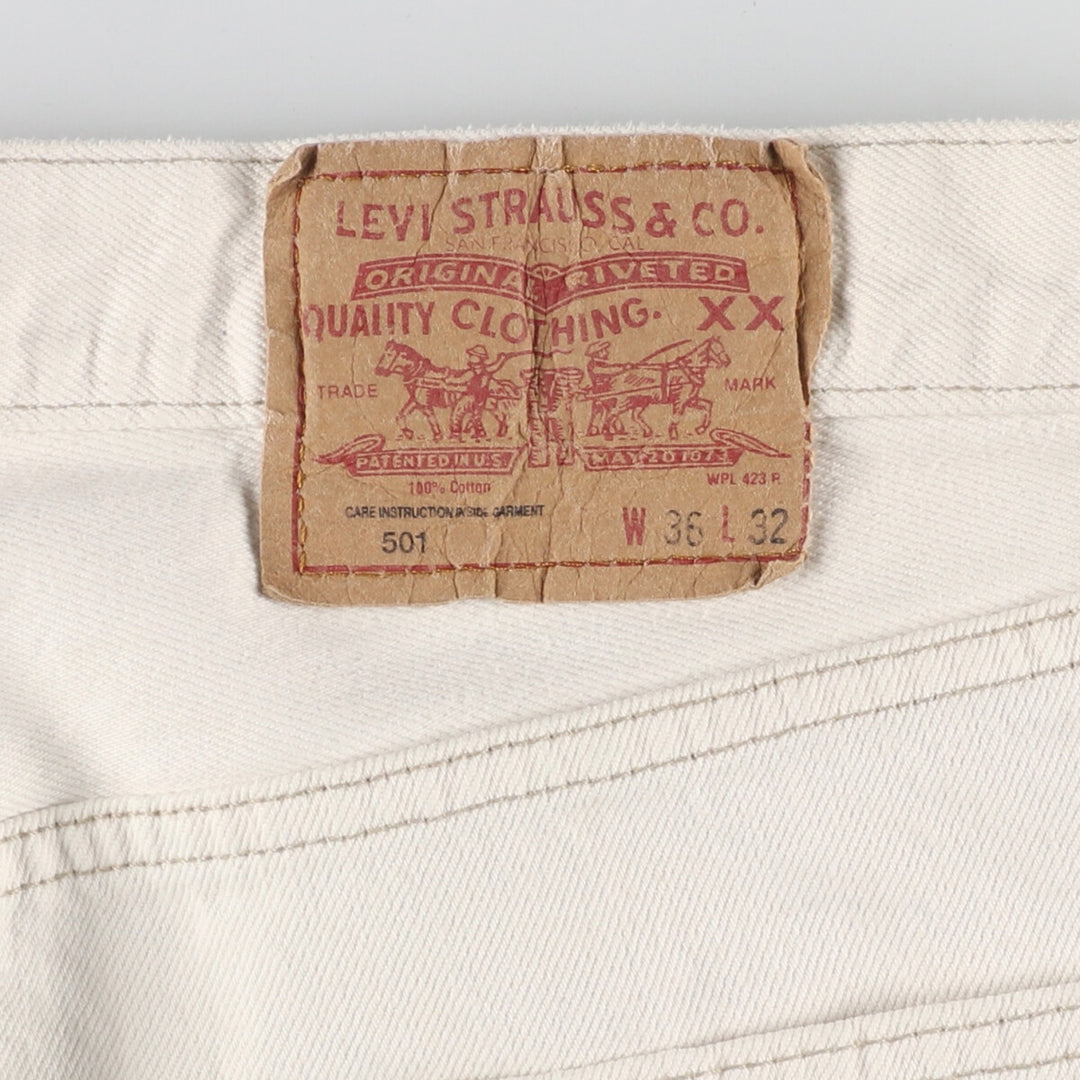 90'S Levi's 501 White Denim Straight Denim Pants Made in USA Men's W36 Vintage /eaa444991