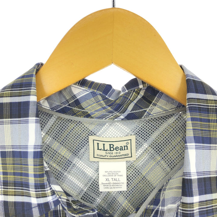 00'S LLBean Check Pattern Short Sleeve Fishing Shirt Men's XL /eaa445040