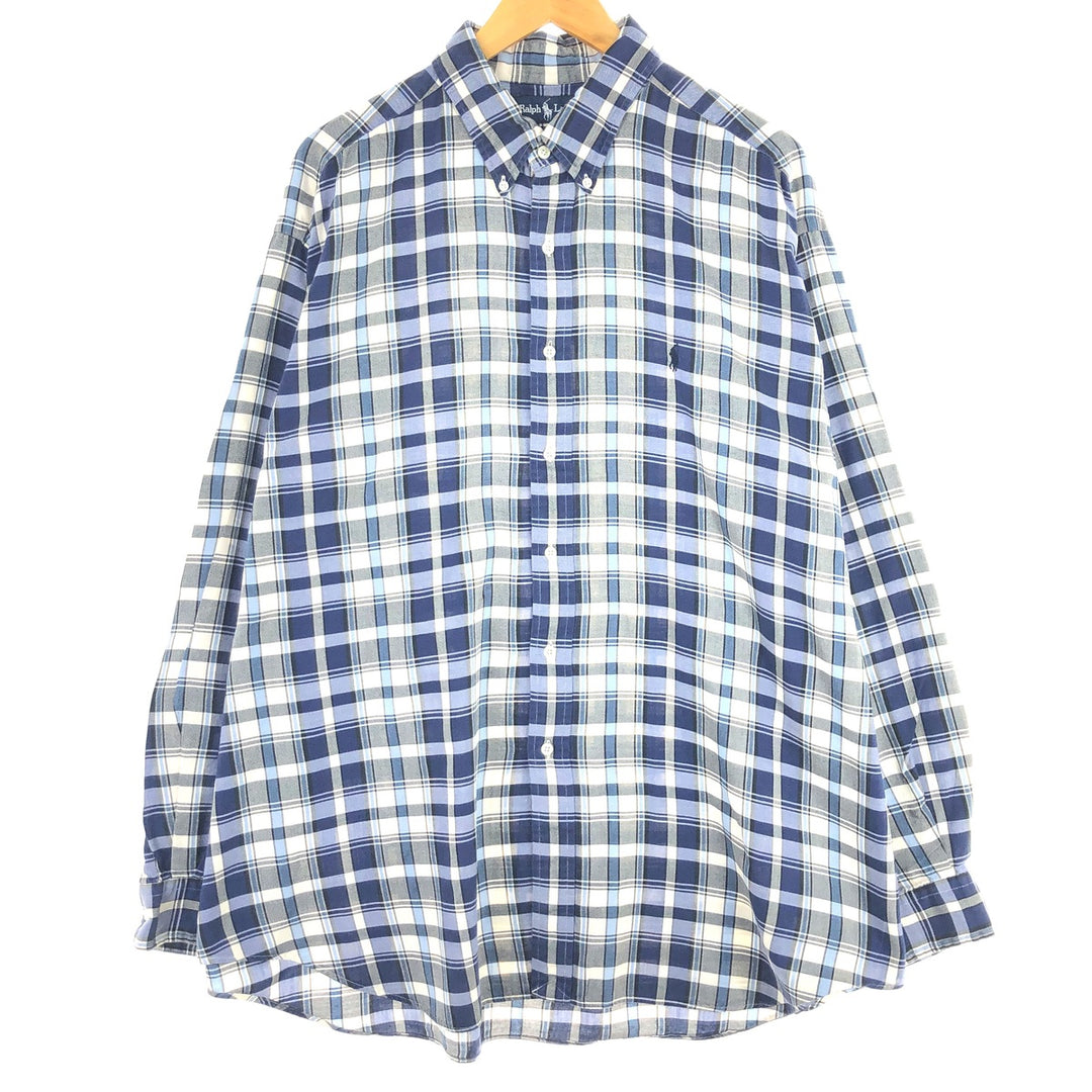 Ralph Lauren BLAKE long sleeve button down light flannel check shirt men's XXL /eaa445088