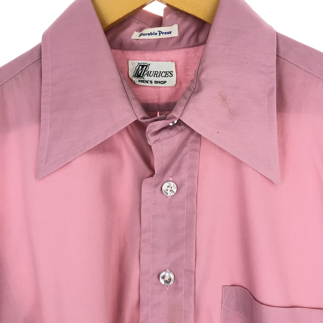 70'S MAURICES Durable Press short sleeve shirt men's L vintage /eaa445196