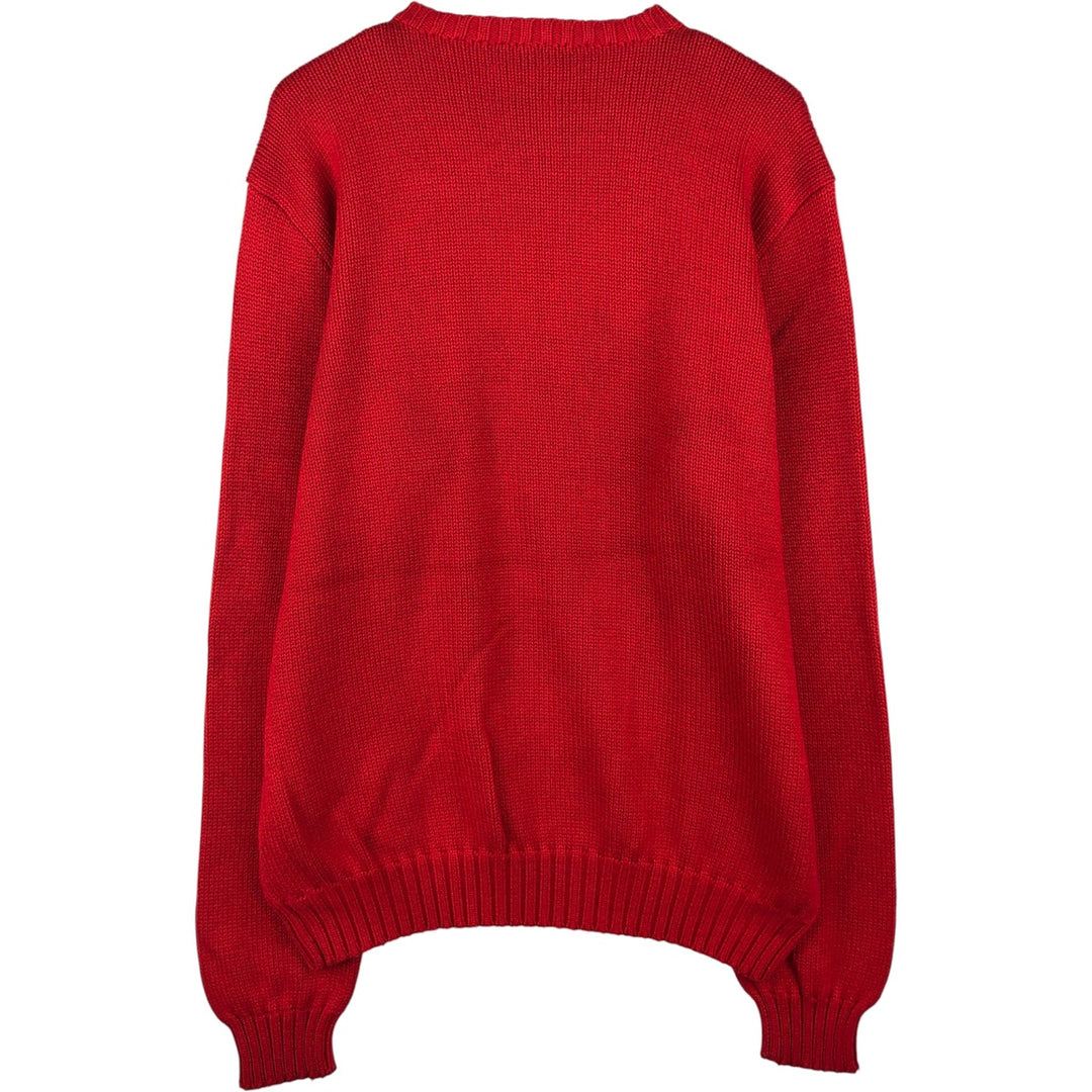 Ralph Lauren POLO by Ralph Lauren Cotton Knit Sweater Men's L size cotton red type Vintage Second Hand