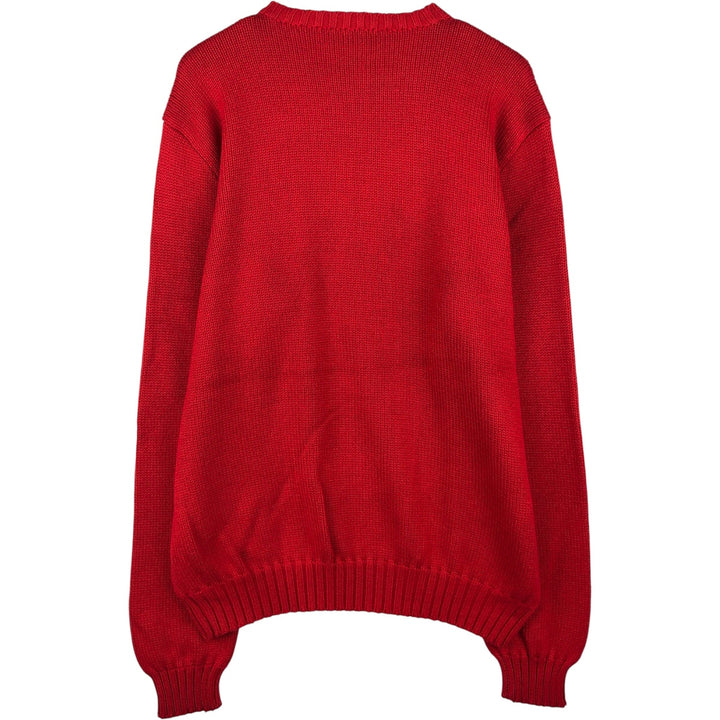 Ralph Lauren POLO by Ralph Lauren Cotton Knit Sweater Men's L size cotton red type Vintage Second Hand