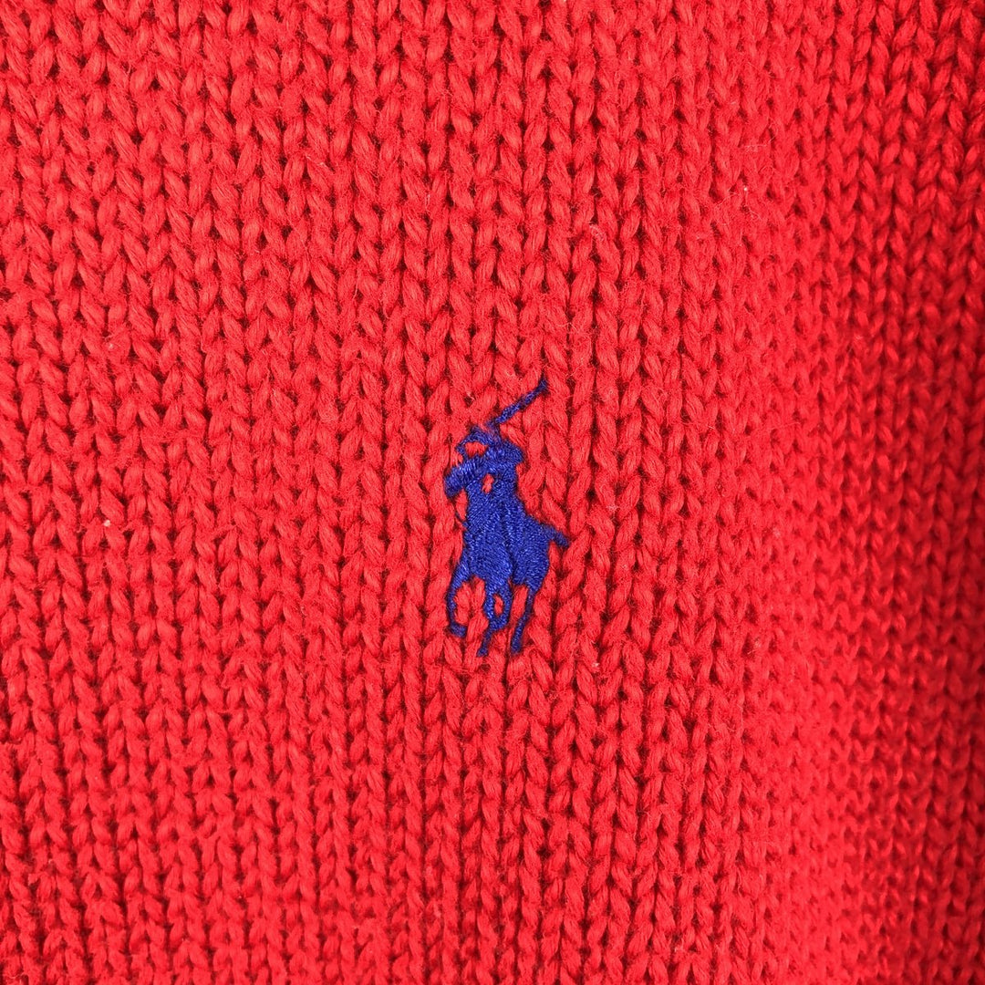 Ralph Lauren POLO by Ralph Lauren Cotton Knit Sweater Men's L size cotton red type Vintage Second Hand