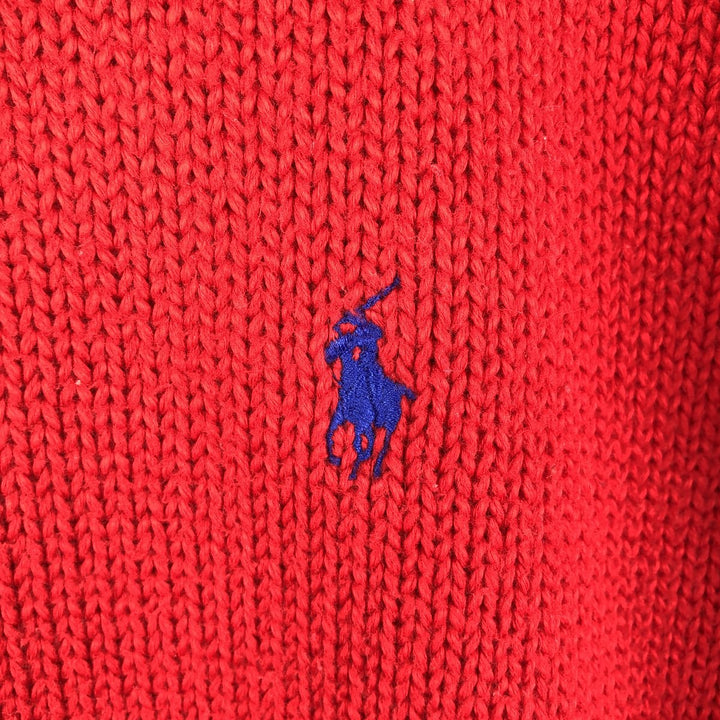 Ralph Lauren POLO by Ralph Lauren Cotton Knit Sweater Men's L size cotton red type Vintage Second Hand