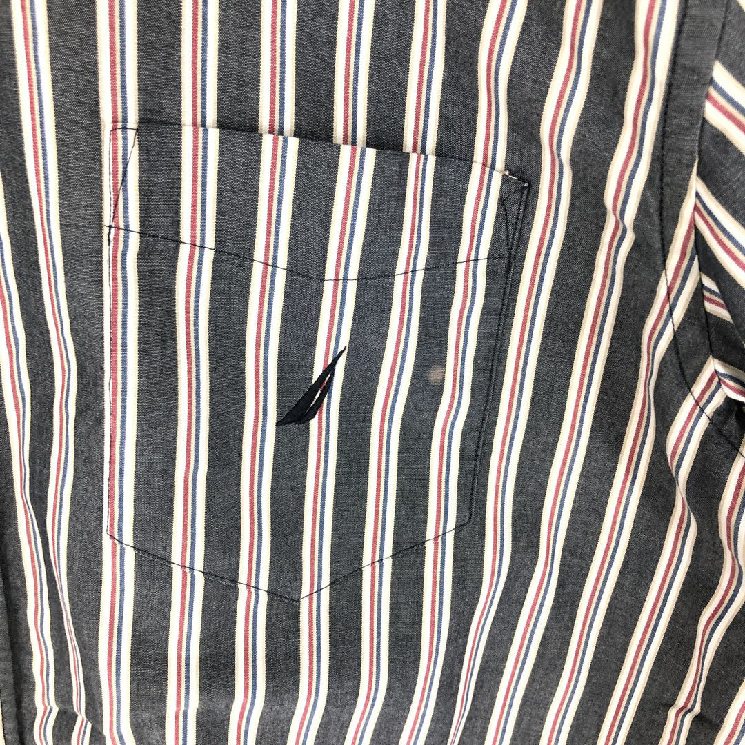 NAUTICA Long Sleeve Button Down Striped Shirt Men's L /eaa445362