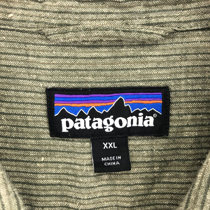 Patagonia 53139FA16 Stripe Pattern Short Sleeve Hemp Shirt Men's XXL /eaa445475