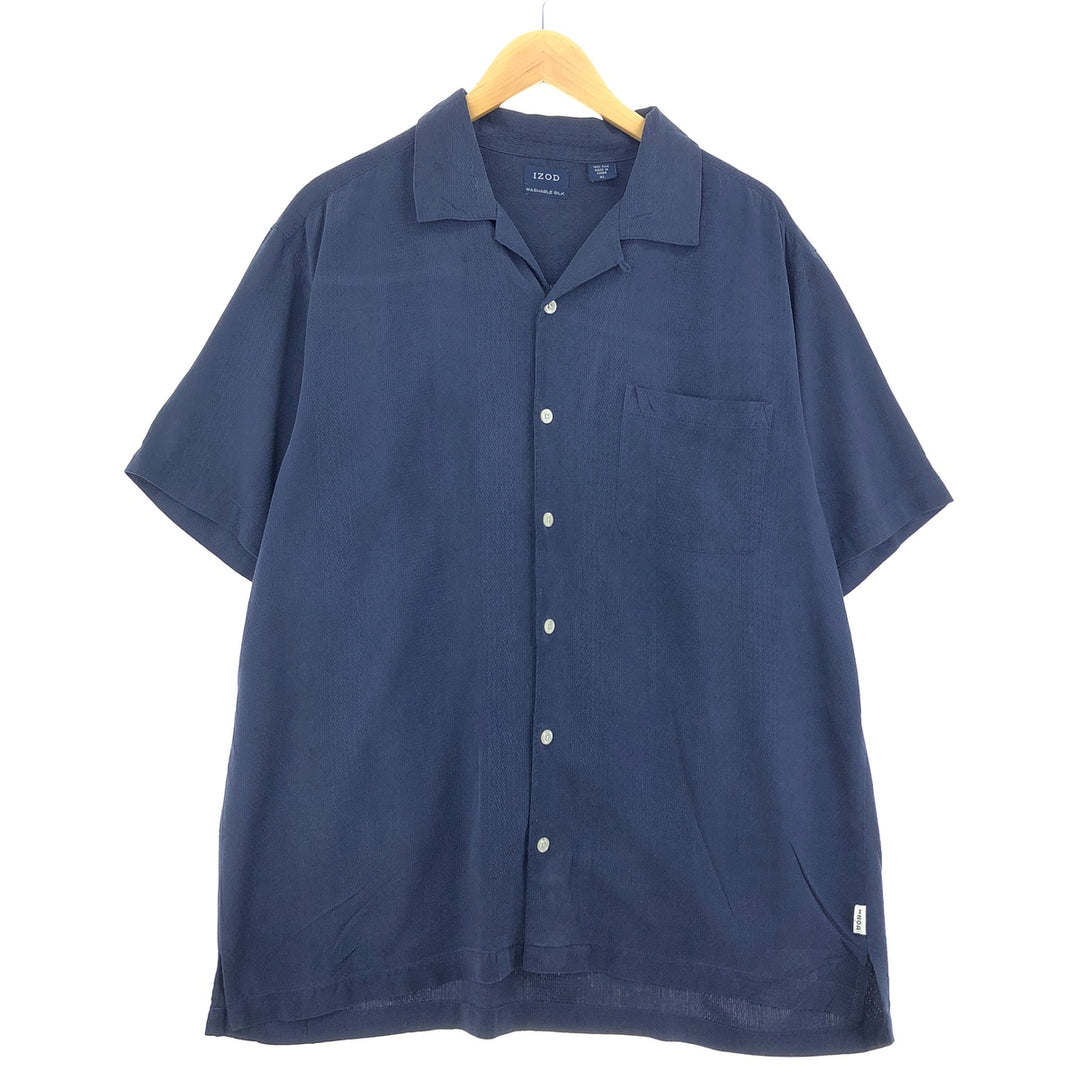 IZOD short sleeve open collar silk shirt men's XL /eaa445496