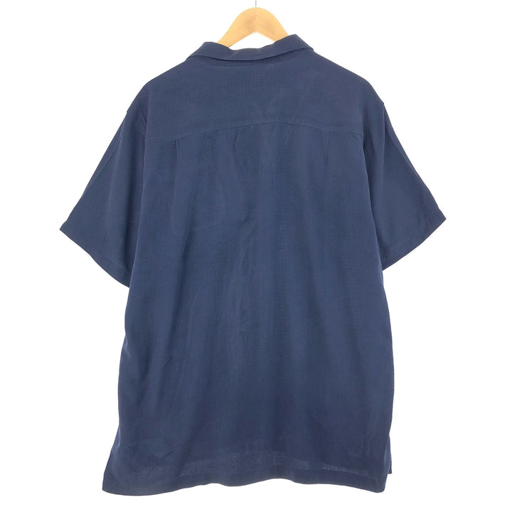IZOD short sleeve open collar silk shirt men's XL /eaa445496