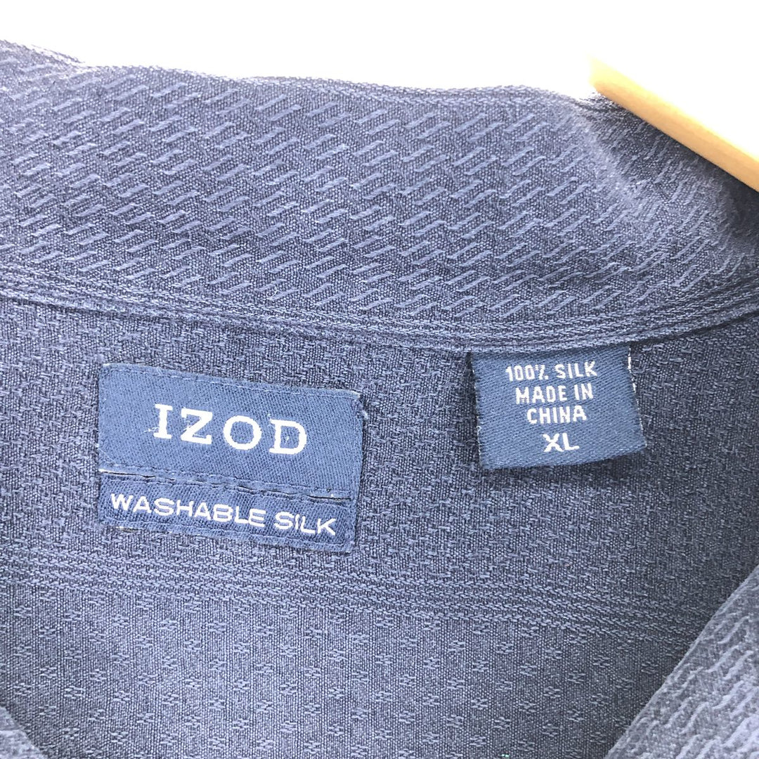 IZOD short sleeve open collar silk shirt men's XL /eaa445496