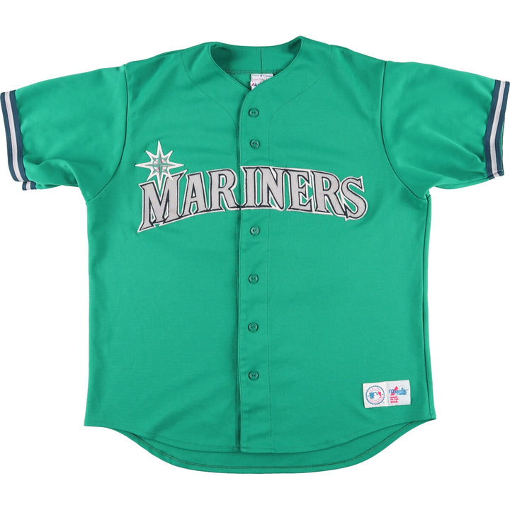 MAJESTIC MLB SEATTLE MARINERS Seattle Mariners Game Shirt Baseball Shirt Made in USA Men's L /eaa445653