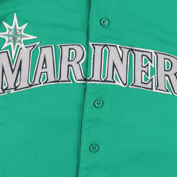 MAJESTIC MLB SEATTLE MARINERS Seattle Mariners Game Shirt Baseball Shirt Made in USA Men's L /eaa445653