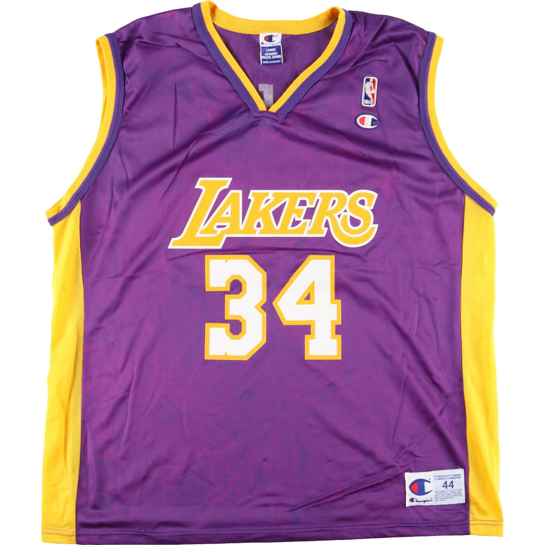 90'S Champion NBA Los Angeles Lakers V-neck game shirt replica uniform men's L /eaa445699