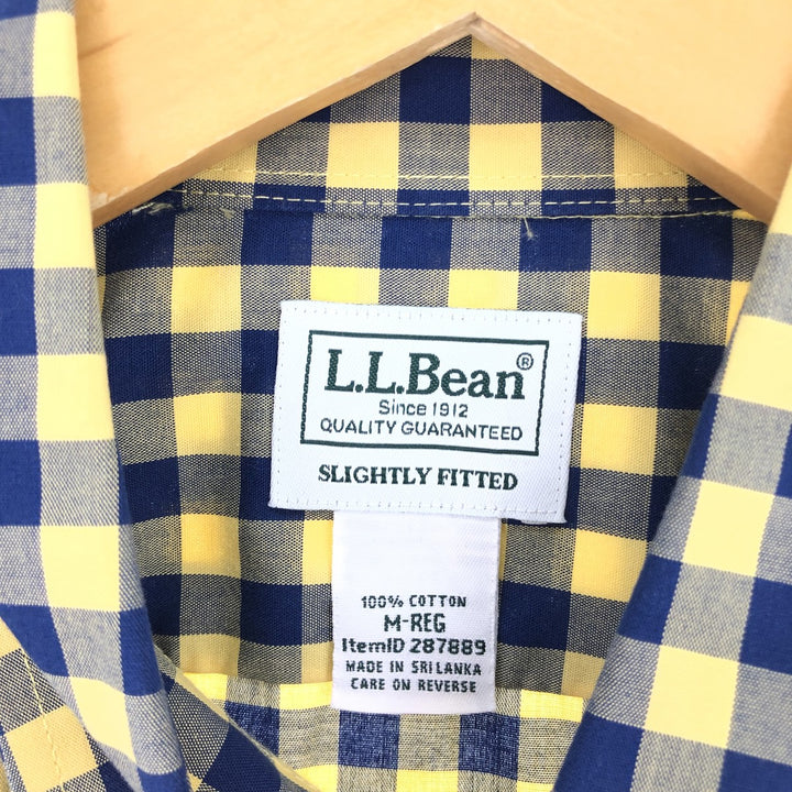 LLBean SLIGHTLY FITTED Long Sleeve Button-Down Check Shirt Men's M /eaa445725